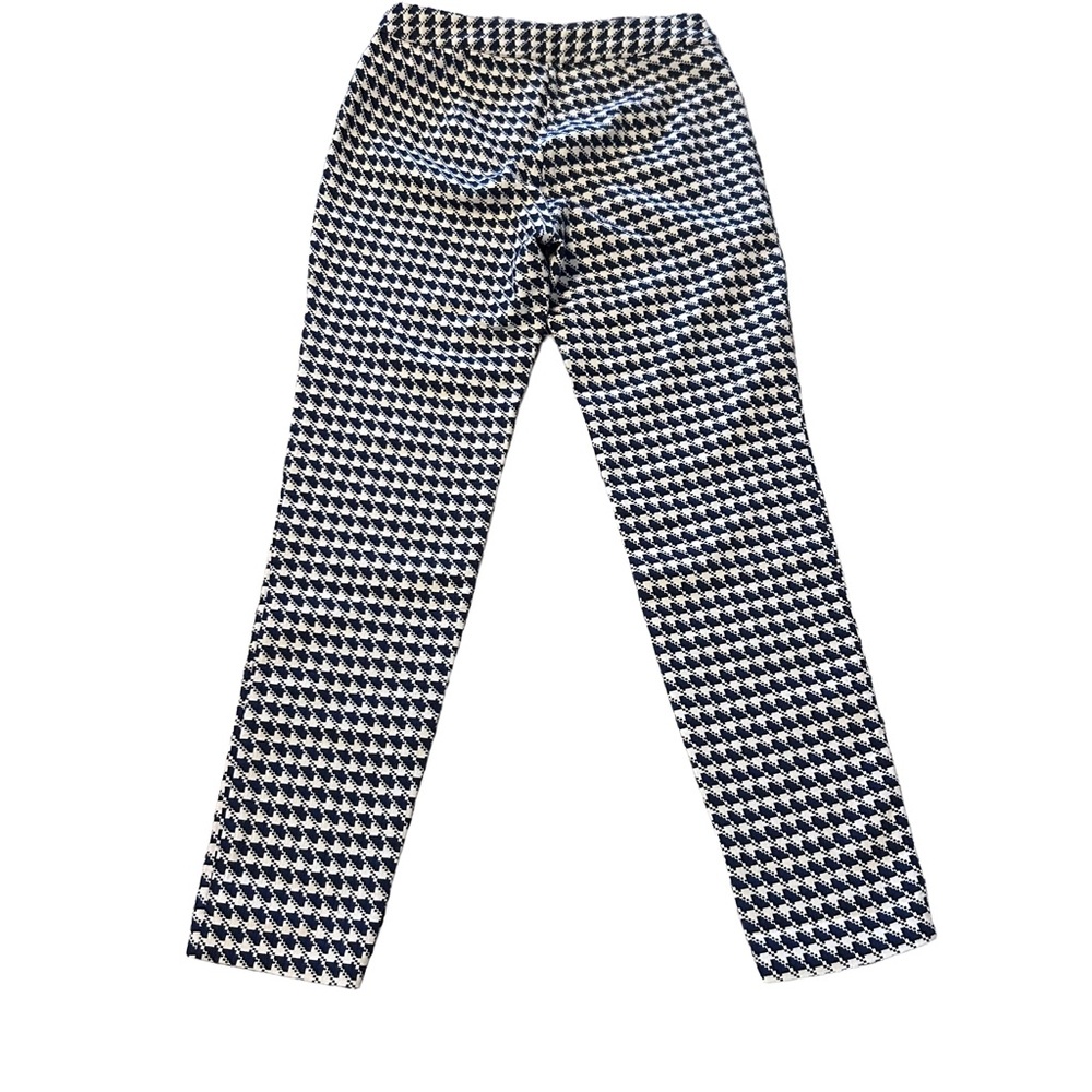 Zara Basic Navy and White Tailored Houndstooth Pa… - image 3